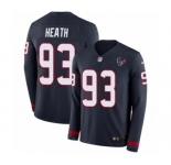 Youth Nike Houston Texans #93 Joel Heath Limited Navy Blue Therma Long Sleeve NFL Jersey