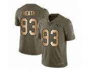 Youth Nike Houston Texans #93 Joel Heath Limited Olive Gold 2017 Salute to Service NFL Jersey