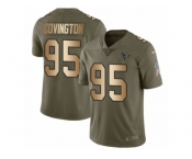 Youth Nike Houston Texans #95 Christian Covington Limited Olive Gold 2017 Salute to Service NFL Jersey