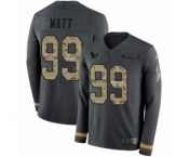 Youth Nike Houston Texans #99 J.J. Watt Limited Black Salute to Service Therma Long Sleeve NFL Jersey