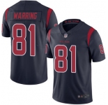 Youth Texans #81 Kahale Warring Navy Blue Stitched Football Limited Rush Jersey