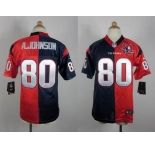 nike youth nfl jerseys houston texans #80 a.johnson blue-red[Elite split 10th patch]