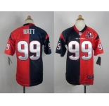 nike youth nfl jerseys houston texans #99 watt blue-red[Elite split 10th patch]
