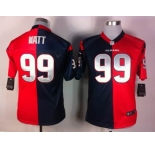 nike youth nfl jerseys houston texans #99 watt blue-red[Elite split]