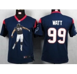 nike youth nfl jerseys houston texans #99 watt blue[portrait fashion]