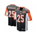 Men's Cincinnati Bengals #25 Giovani Bernard Nike Black 50th Anniversary Patch Game Jersey