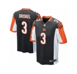 Men's Nike Cincinnati Bengals #3 Jeff Driskel Game Black Team Color NFL Jersey