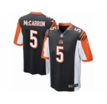Men's Nike Cincinnati Bengals #5 AJ McCarron Game Black Team Color NFL Jersey