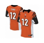 Men's Nike Cincinnati Bengals #12 Mohamed Sanu Elite Orange Alternate NFL Jersey