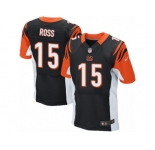 Men's Nike Cincinnati Bengals #15 John Ross Elite Black Team Color NFL Jersey