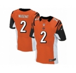 Men's Nike Cincinnati Bengals #2 Mike Nugent Elite Orange Alternate NFL Jersey