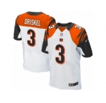 Men's Nike Cincinnati Bengals #3 Jeff Driskel Elite White NFL Jersey