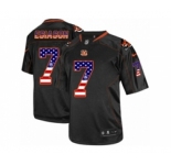 Men's Nike Cincinnati Bengals #7 Boomer Esiason Elite Black USA Flag Fashion NFL Jersey