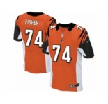 Men's Nike Cincinnati Bengals #74 Jake Fisher Elite Orange Alternate NFL Jersey