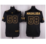 Nike Cincinnati Bengals #58 Rey Maualuga Black Pro Line Gold Collection Jersey[Elite]