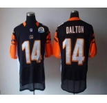 nike nfl jerseys cincinnati bengals #14 dalton black[Elite 50th Patch]