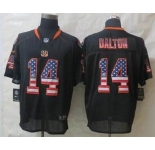 nike nfl jerseys cincinnati bengals #14 dalton black[Elite USA flag fashion]