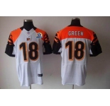 nike nfl jerseys cincinnati bengals #18 green white[Elite 50th Patch]