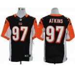 nike nfl jerseys cincinnati bengals #97 atkins black[Elite]