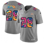 Cincinnati Bengals #28 Joe Mixon Men's Nike Multi-Color 2020 NFL Crucial Catch NFL Jersey Greyheather