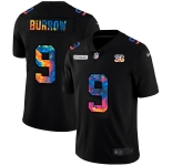Cincinnati Bengals #9 Joe Burrow Men's Nike Multi-Color Black 2020 NFL Crucial Catch Vapor Untouchable Limited Jersey