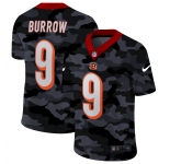 Men New Nike Cincinnati Bengals #9 Burrow 2020 Nike Camo Salute to Service Limited Jersey