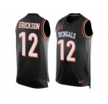 Men Nike Cincinnati Bengals #12 Alex Erickson Limited Black Player Name & Number Tank Top NFL Jersey