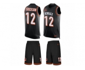 Men Nike Cincinnati Bengals #12 Alex Erickson Limited Black Tank Top Suit NFL Jersey