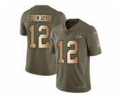 Men Nike Cincinnati Bengals #12 Alex Erickson Limited Olive Gold 2017 Salute to Service NFL Jersey