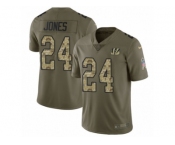 Men Nike Cincinnati Bengals #24 Adam Jones Limited Olive Camo 2017 Salute to Service NFL Jersey