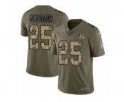 Men Nike Cincinnati Bengals #25 Giovani Bernard Limited Olive Camo 2017 Salute to Service NFL Jersey