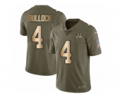 Men Nike Cincinnati Bengals #4 Randy Bullock Limited Olive Gold 2017 Salute to Service NFL Jersey