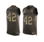Men Nike Cincinnati Bengals #42 Clayton Fejedelem Limited Green Salute to Service Tank Top NFL Jersey