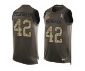 Men Nike Cincinnati Bengals #42 Clayton Fejedelem Limited Green Salute to Service Tank Top NFL Jersey
