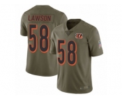 Men Nike Cincinnati Bengals #58 Carl Lawson Limited Olive 2017 Salute to Service NFL Jersey