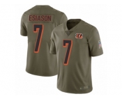 Men Nike Cincinnati Bengals #7 Boomer Esiason Limited Olive 2017 Salute to Service NFL Jersey