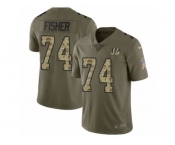 Men Nike Cincinnati Bengals #74 Jake Fisher Limited Olive Camo 2017 Salute to Service NFL Jersey