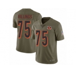 Men Nike Cincinnati Bengals #75 Andrew Billings Limited Olive 2017 Salute to Service NFL Jersey