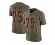 Men Nike Cincinnati Bengals #75 Andrew Billings Limited Olive 2017 Salute to Service NFL Jersey