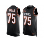 Men Nike Cincinnati Bengals #75 Jordan Willis Limited Black Player Name & Number Tank Top NFL Jersey