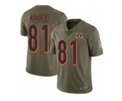 Men Nike Cincinnati Bengals #81 Tyler Kroft Limited Olive 2017 Salute to Service NFL Jersey