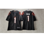 Men's Cincinnati Bengals #1 Ja'Marr Chase Black 2023 F.U.S.E. Vapor Untouchable Limited Stitched Jersey