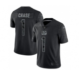 Men's Cincinnati Bengals #1 Ja'Marr Chase Reflective Limited Stitched Jersey