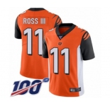Men's Cincinnati Bengals #11 John Ross Orange Alternate Vapor Untouchable Limited Player 100th Season Football Jersey