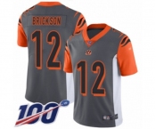 Men's Cincinnati Bengals #12 Alex Erickson Limited Silver Inverted Legend 100th Season Football Jersey