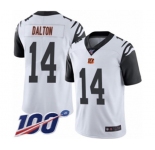 Men's Cincinnati Bengals #14 Andy Dalton Limited White Rush Vapor Untouchable 100th Season Football Jersey