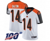 Men's Cincinnati Bengals #14 Andy Dalton White Vapor Untouchable Limited Player 100th Season Football Jersey