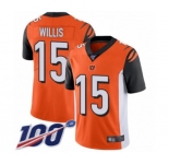 Men's Cincinnati Bengals #15 Damion Willis Orange Alternate Vapor Untouchable Limited Player 100th Season Football Jersey