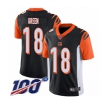Men's Cincinnati Bengals #18 A.J. Green Black Team Color Vapor Untouchable Limited Player 100th Season Football Jersey