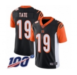 Men's Cincinnati Bengals #19 Auden Tate Black Team Color Vapor Untouchable Limited Player 100th Season Football Jersey